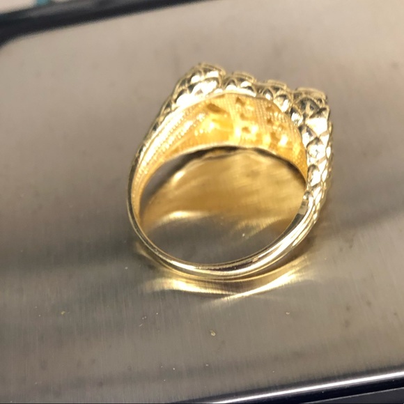 Diamond cut gold nugget ring - Picture 6 of 6